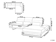 Corner Sofa 4 Seater IKAST Fabric Light Beige Left Hand_961877
