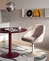 Esszimmerstuhl drehbar WESTMINSTER Stoff Hellbeige