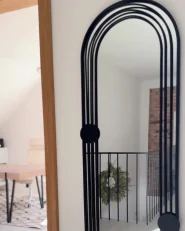 Wandspiegel AJAIN 45 cm 146 cm Metall Schwarz_1051636