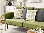Dekokissen 2er Set CLARKIA 45 x 45 cm Baumwolle Gelb Geometrisches Muster_1179454