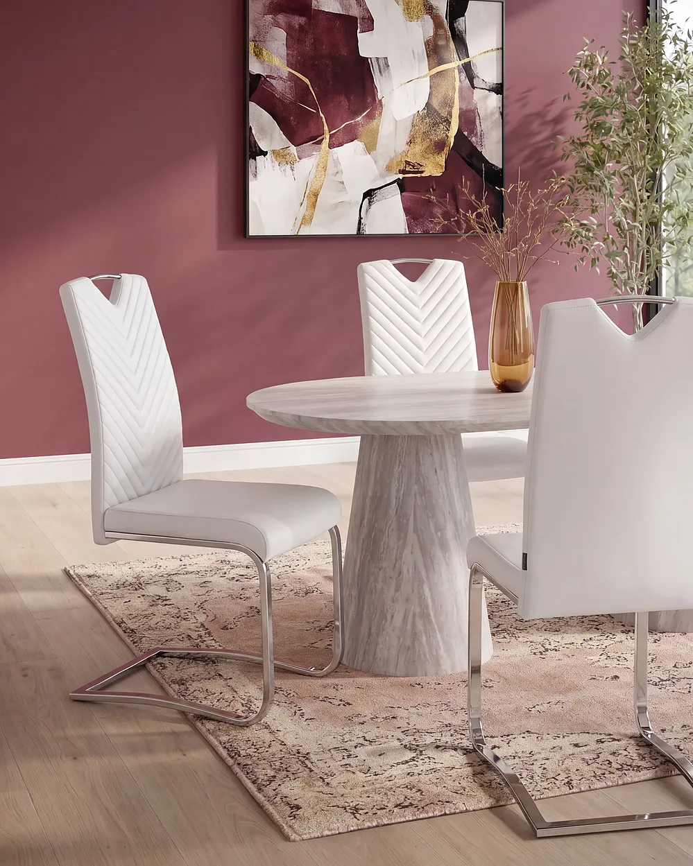 Set of 2 Dining Chairs PICKNES Faux Leather Off-White_1156946