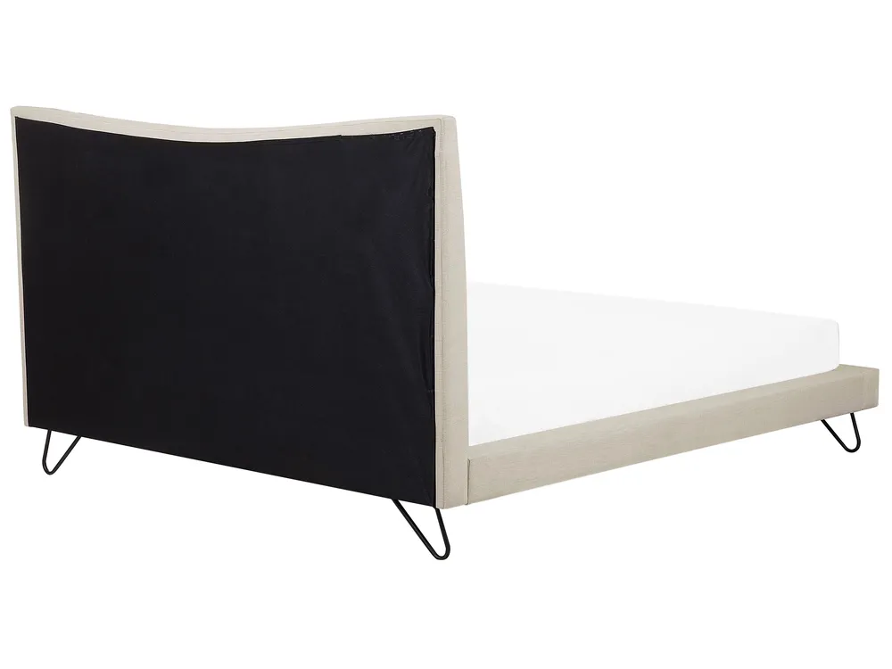 Bett mit Lattenrost Stoff LANNION 180 x 200 cm Hellbeige_759685