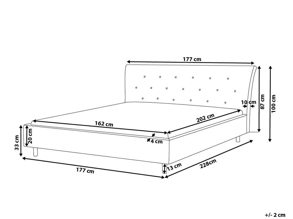 Bett mit Lattenrost Stoff SAVERNE 160 x 200 cm Dunkelgrau_708284