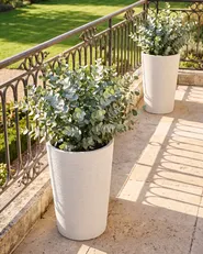 Set of 2 Plant Pots MEUM 35 cm White_1133022