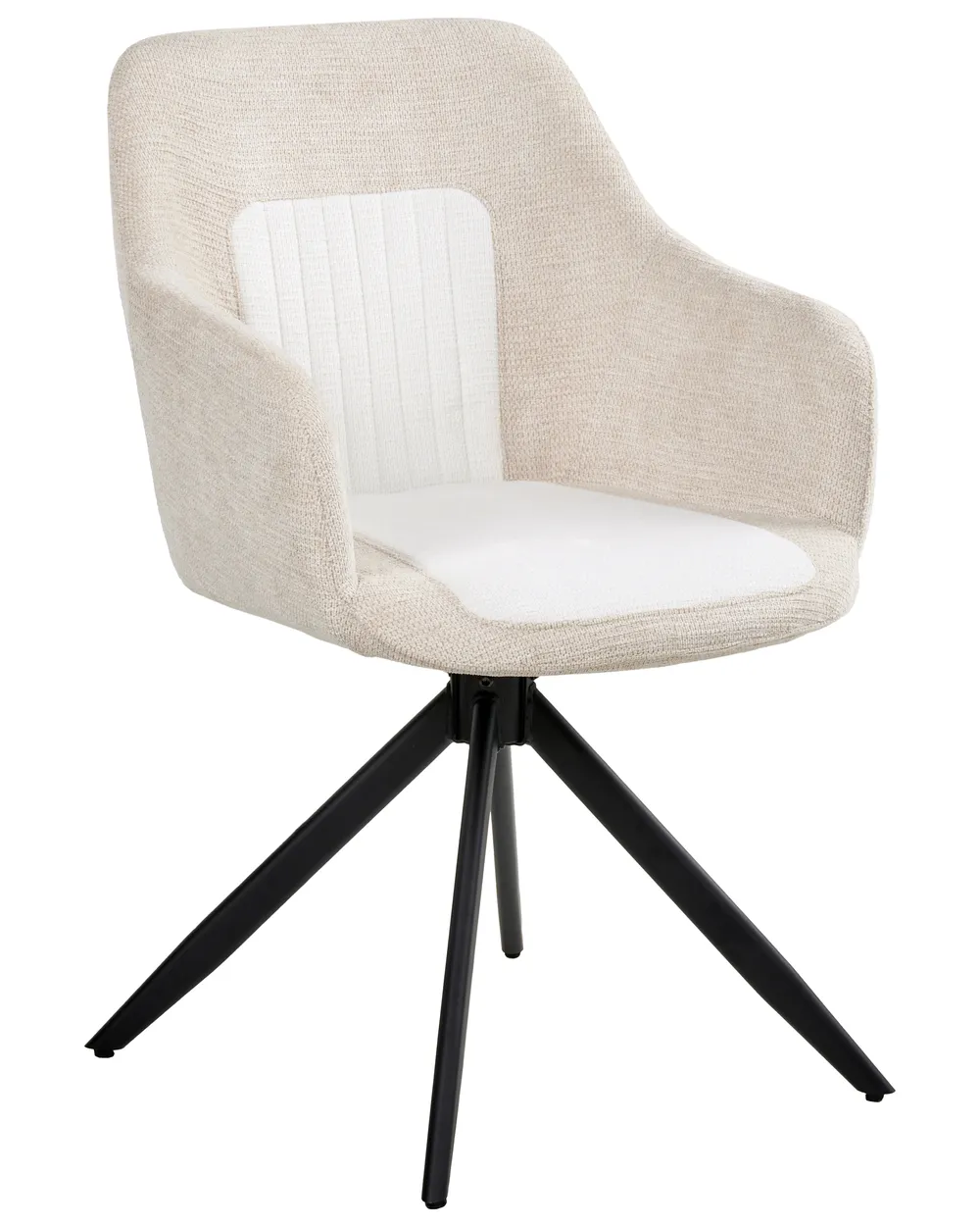 Set of 2 Dining Chairs Swivel LIKELY Fabric White_1042425