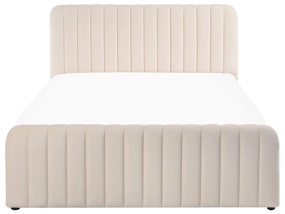 Ottoman Bed LUNAN Velvet Beige 140 x 200 cm (EU Double)_1051376