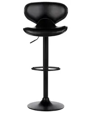 Set of 2 Bar Chairs CONWAY Swivel Faux Leather Black_894614