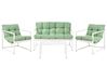 Garden Lounge Set with Table 4 Seater GARDA Metal Green