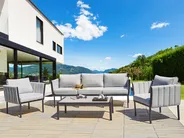 Lounge Set mit Tisch 5-Sitzer SKALA Metall Hellgrau_934632
