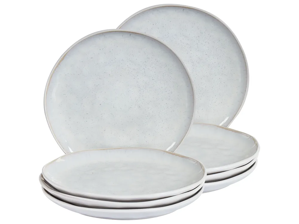 Speiseteller 8er Set SESAME Steinzeug Hellgrau