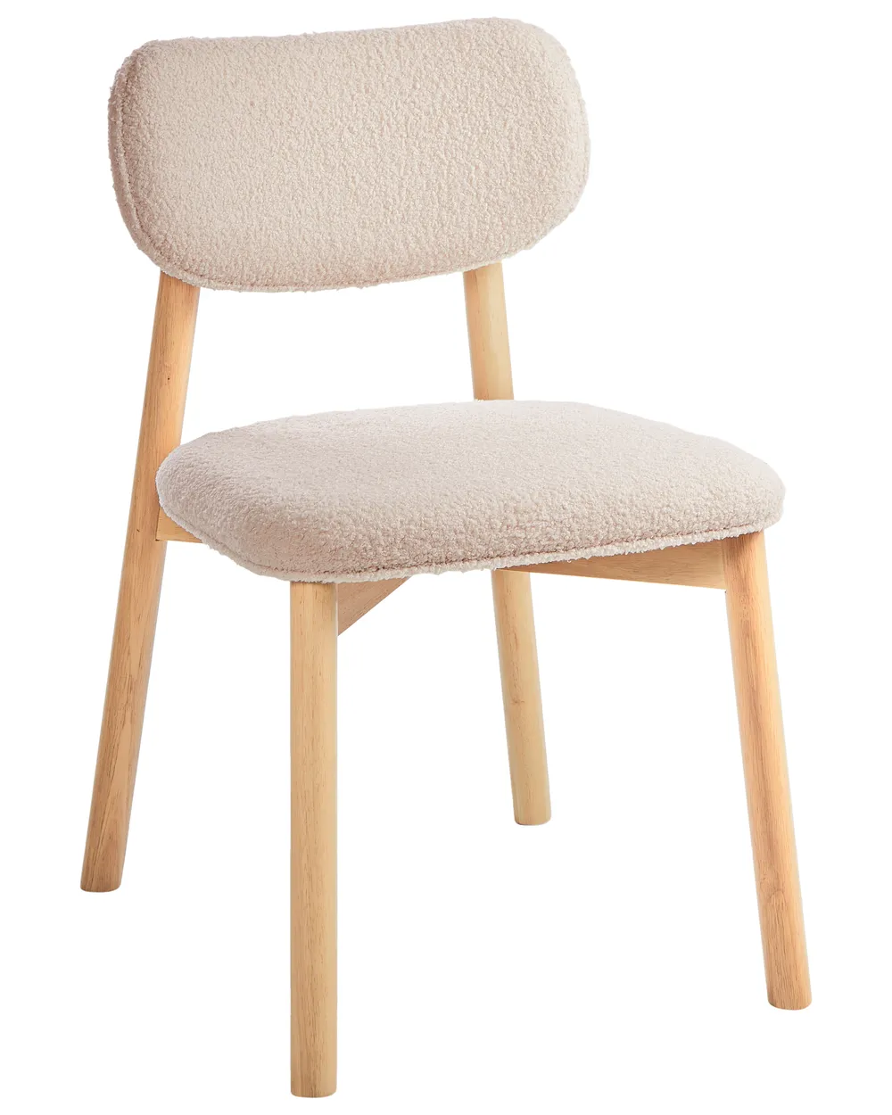 Esszimmerstuhl 2er Set MILLS Bouclé Hellbraun / Hellbeige_975923