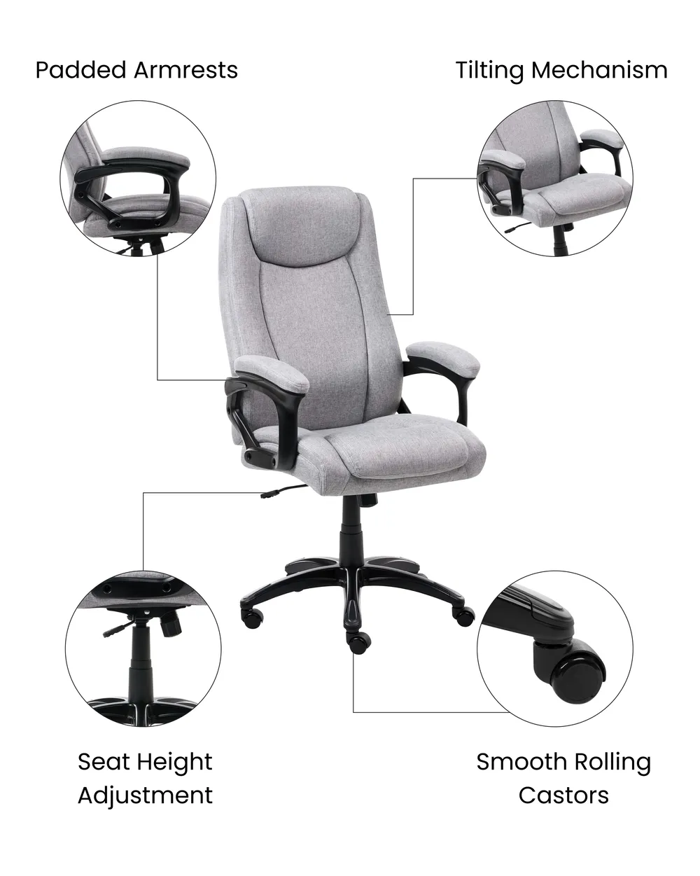 Executive Chair GRACEFUL Linen Grey_1062996