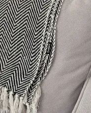 Blanket TANGIER Cotton 130 x 160 cm Black_1071912