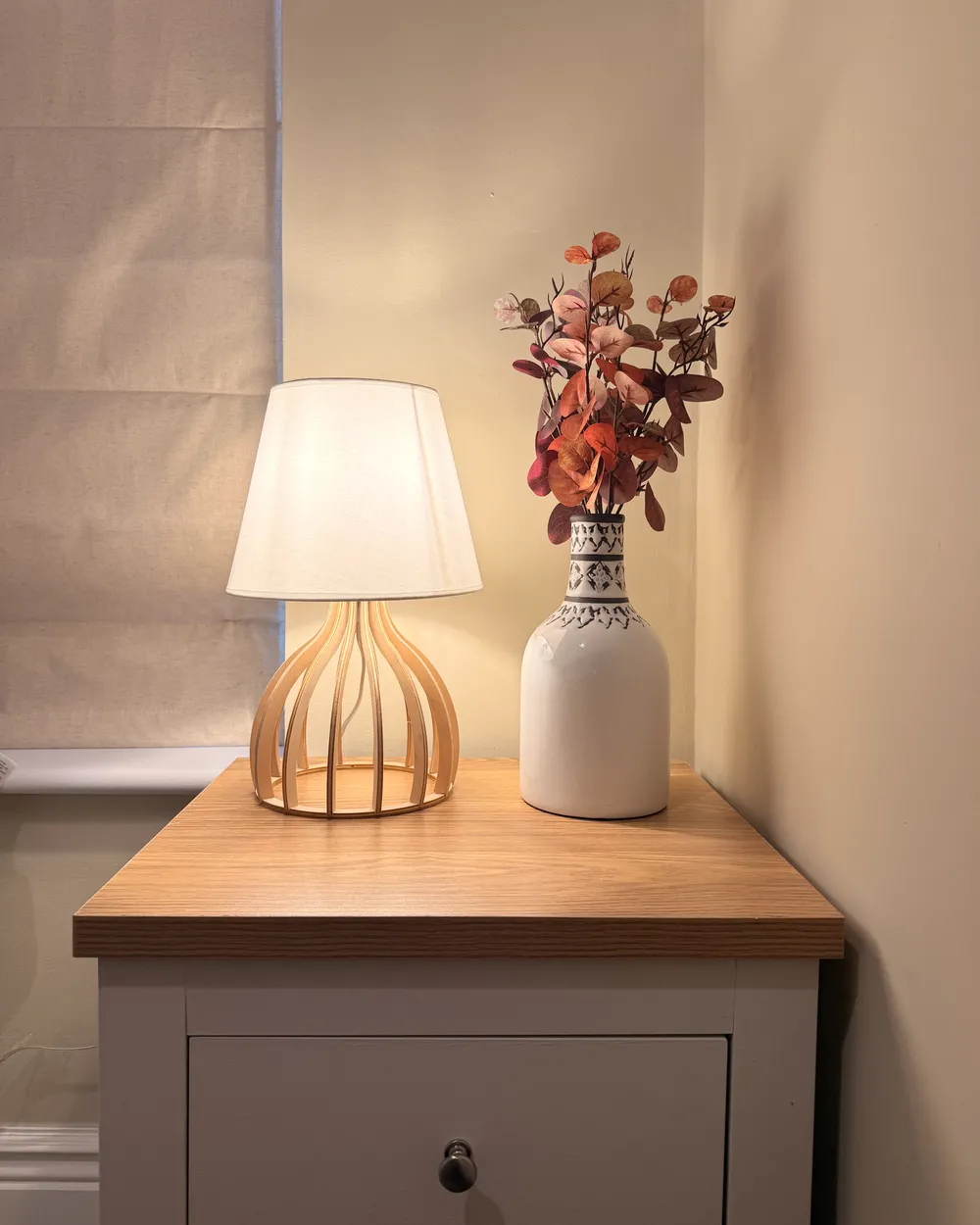 Tischlampe AGUEDA Braun / Weiß_1043056