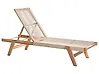 Sonnenliege PROSSEDI mit Relaxfunktion Akazienholz Beige