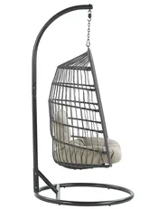 Hanging Chair with Stand ALLERA Metal Black_815239