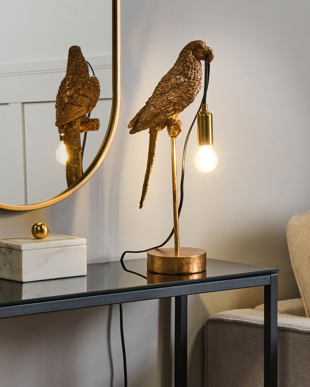 Lampe à poser Perroquet SINATRA Doré