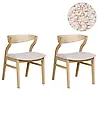 Esszimmerstuhl 2er Set MAROA Holz Hellbeige