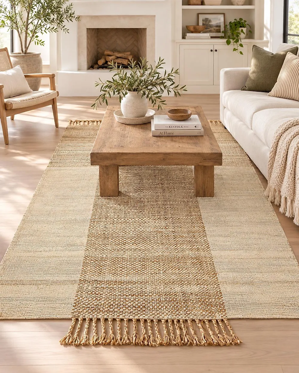 Teppich HAMZALAR Beige 160 x 230 cm Jute