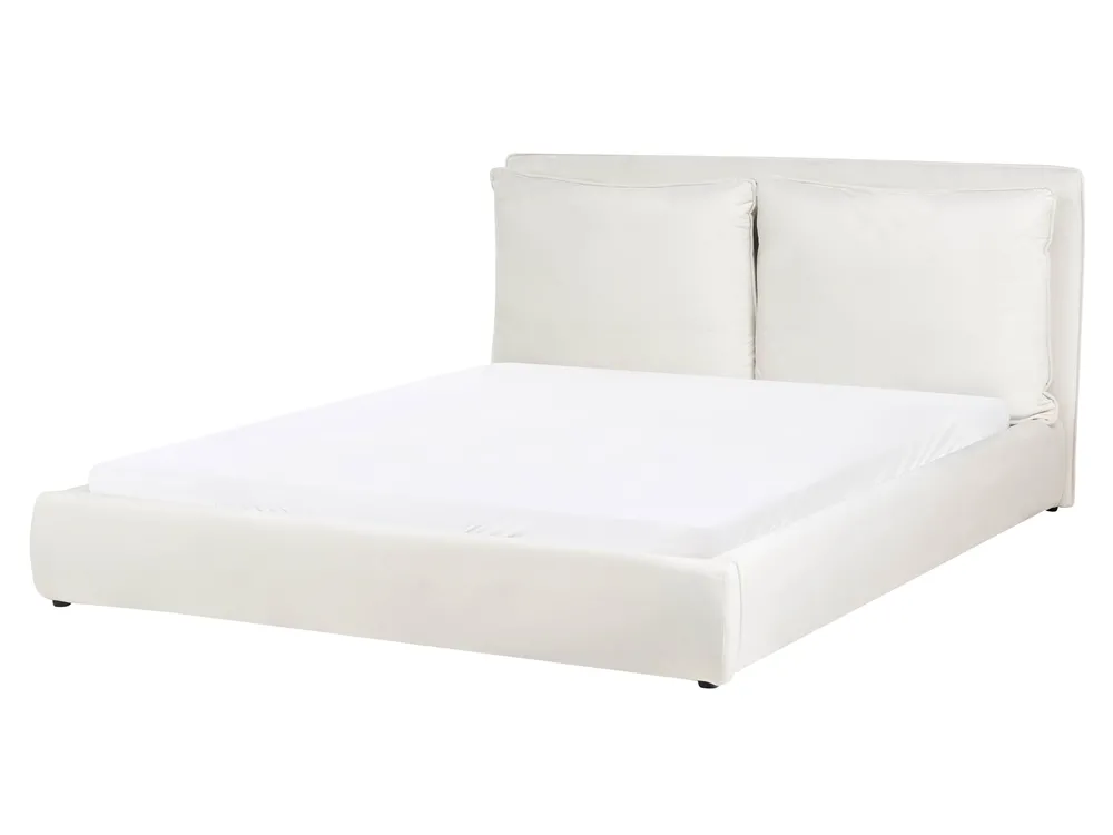 Wasserbett Samtstoff BAJONNA 160 x 200 cm Cremeweiß