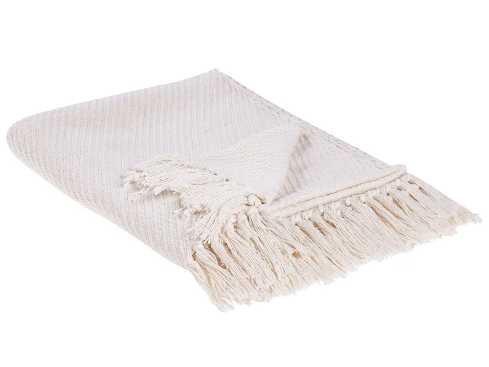 Kuscheldecke YARSA Baumwolle 125 x 150 cm Beige