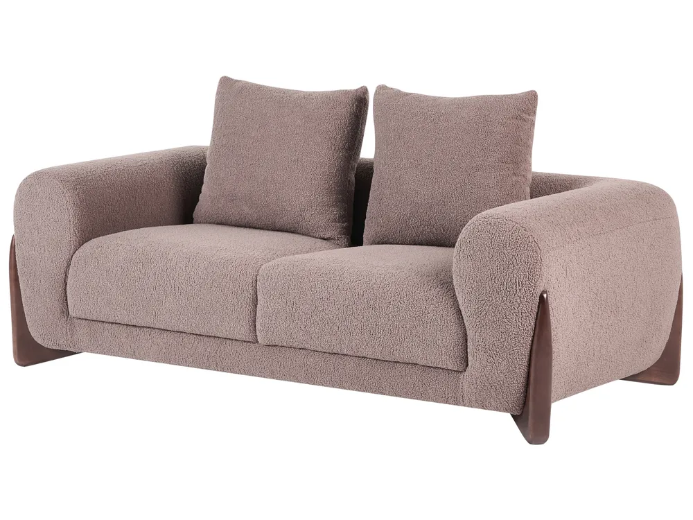 Living Room Set 6 Seater VINLIDEN Boucle Brown_1048541