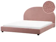 Bett mit Lattenrost Stoff VAUCLUSE 180 x 200 cm Pastellrosa_976952