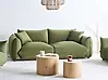 Sofa 3-Sitzer LUVOS Samtstoff Grün