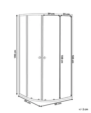 Shower Enclosure ONELLI 900 x 900 x 1900 mm Black_1116758