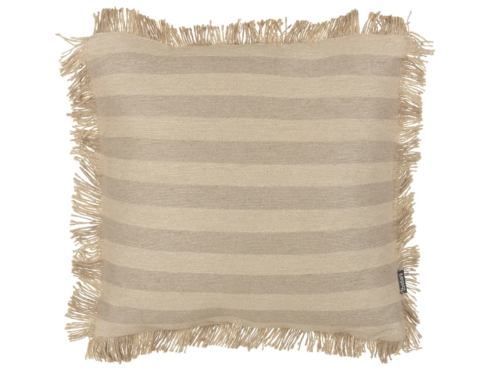 Dekokissen 2er Set CIRSIUM 45 x 45 cm Jute Beige Streifenmuster_887604