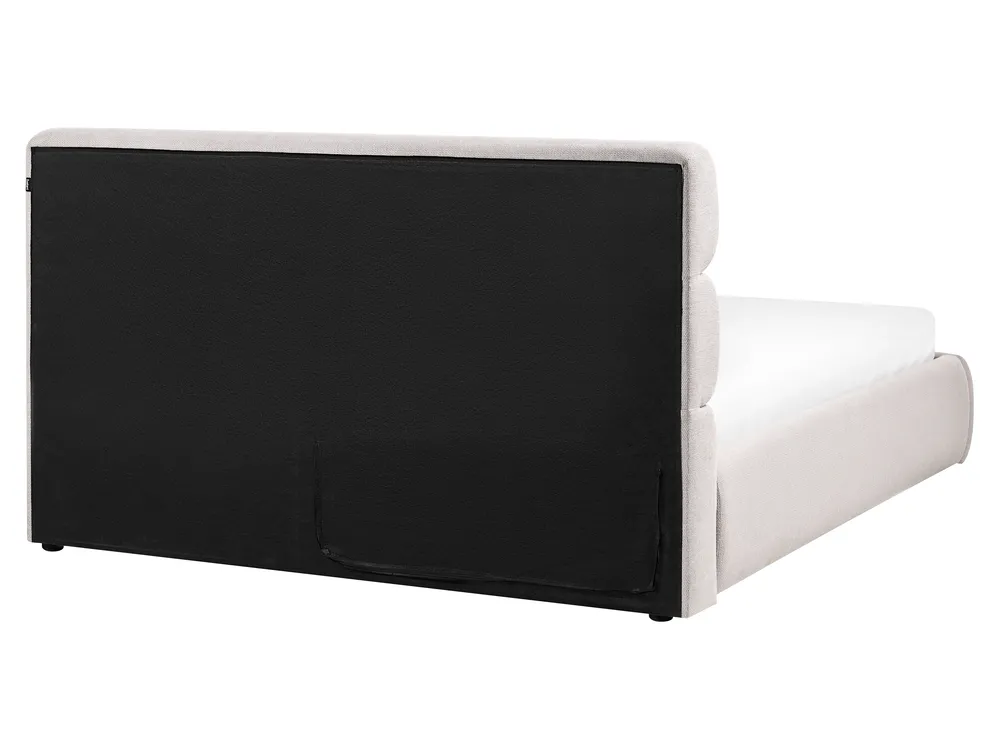 Bett mit Stauraum BONIFACIO Kunstleinen Grau 160 x 200 cm_1064285
