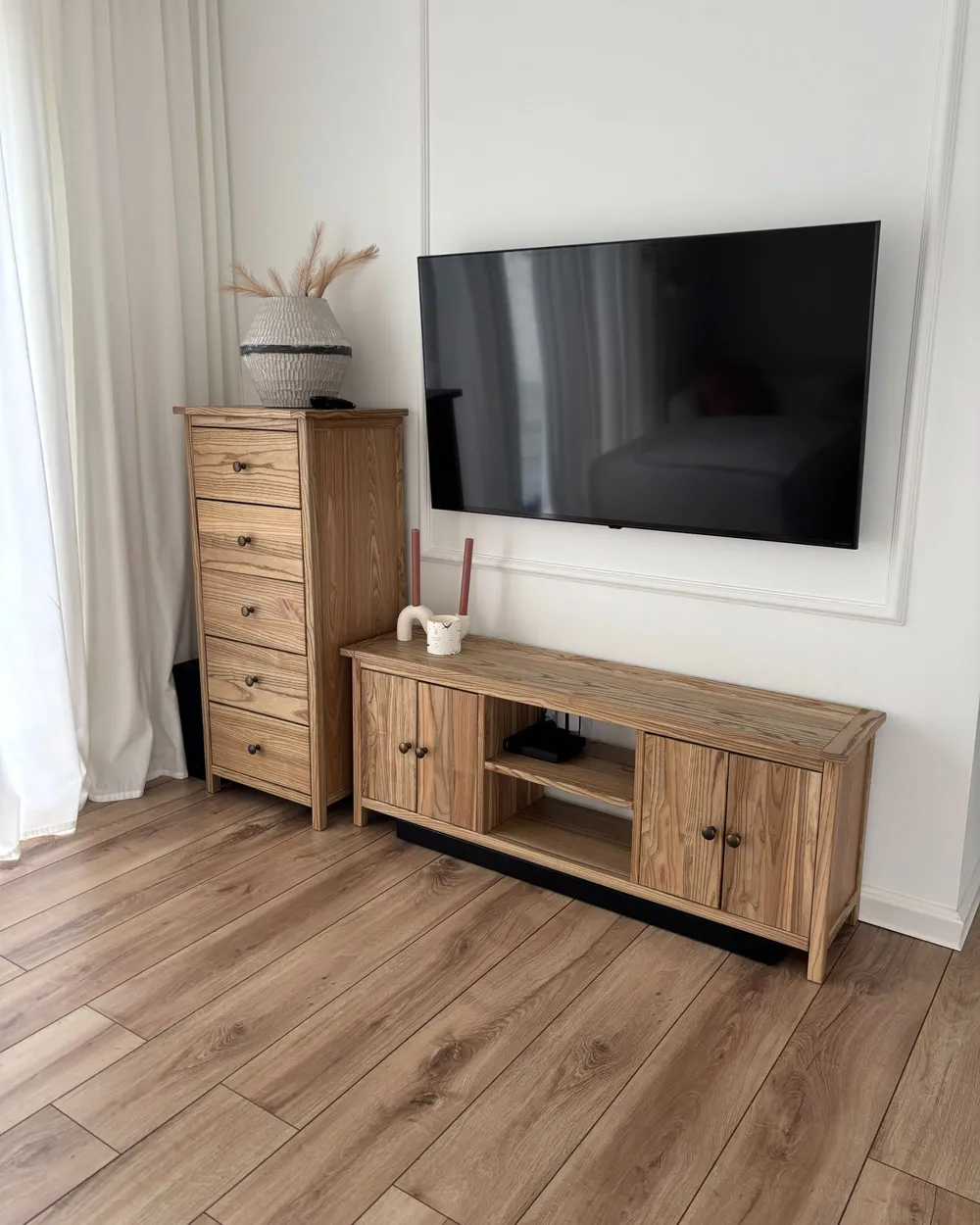 Kommode mit 5 Schubladen SALTON Sassafrasholz Braun_976449