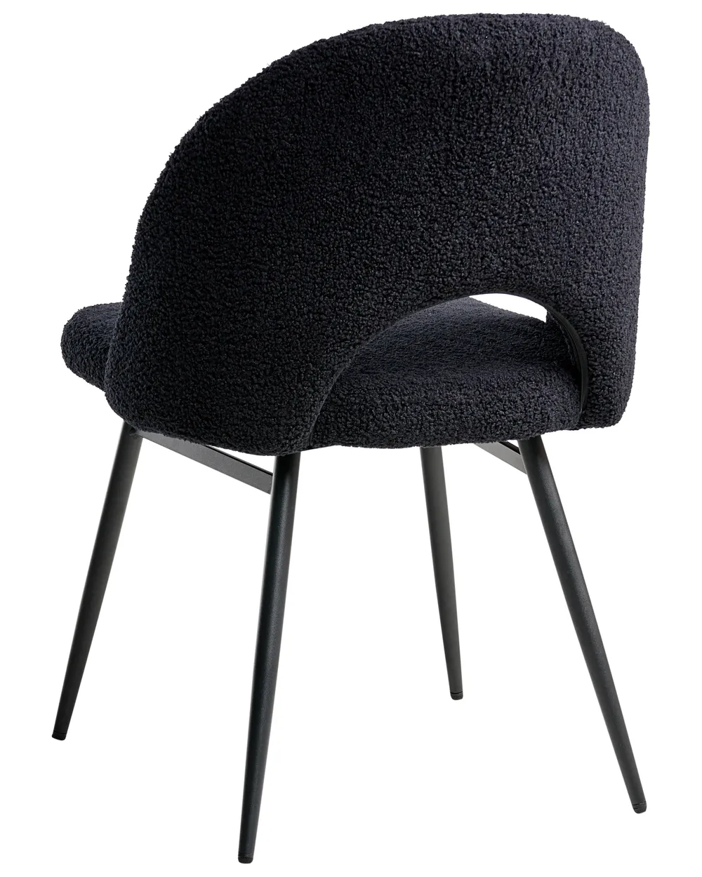 Set of 2 Dining Chairs ONAGA Boucle Black_1007379