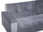 Schlafsofa 3-Sitzer VISNES Samtstoff Grau_726288