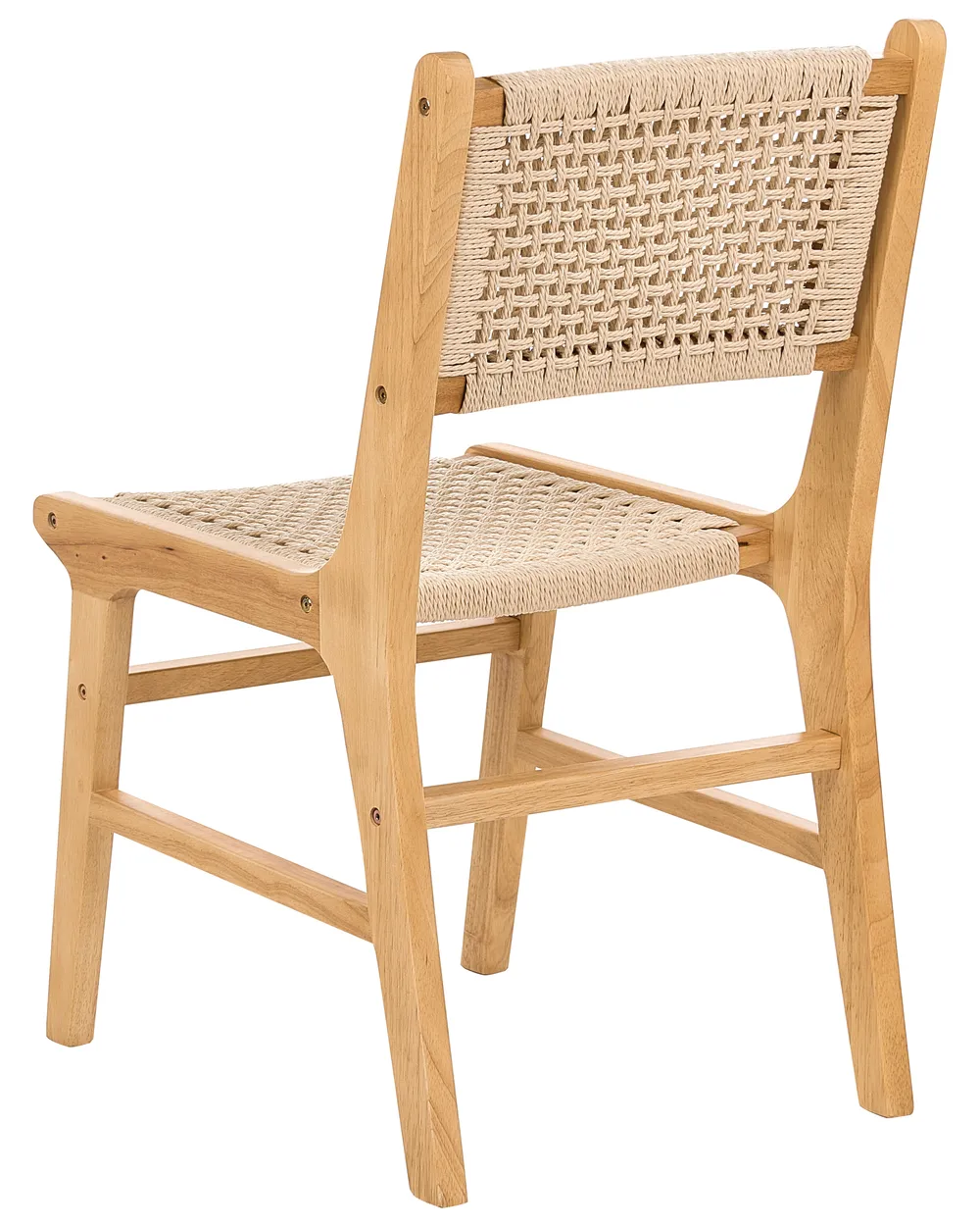 Set of 2 Dining Chairs OZELLA Wood Light Brown/ Beige_985723