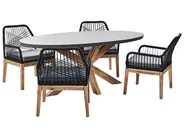 Gartenmöbel Set 4-Sitzer ORISTANO inkl. Kissen Beton Schwarz_945921