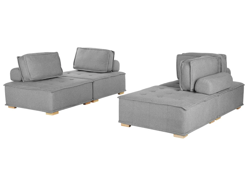 Modulsofa Set 4-Sitzer TIBRO Stoff Grau