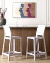 Set of 2 Bar Chairs WELLINGTON White