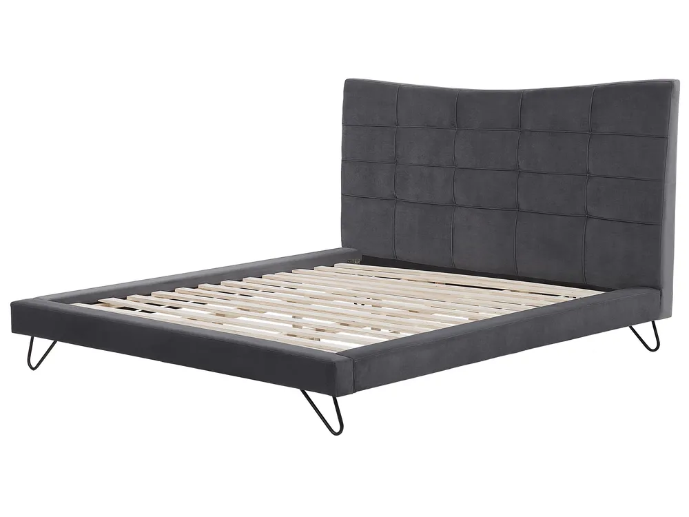Bett mit Lattenrost Samtstoff LANNION 180 x 200 cm Dunkelgrau_772652