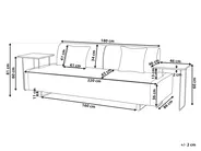 Sofa 3-Sitzer SOKNA mit Tischen Stoff Gelb_952838