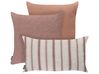 Set van 3 tuinkussens MANZANIT gestreept 30 x 50 cm 45 x 45 cm Lichtrood