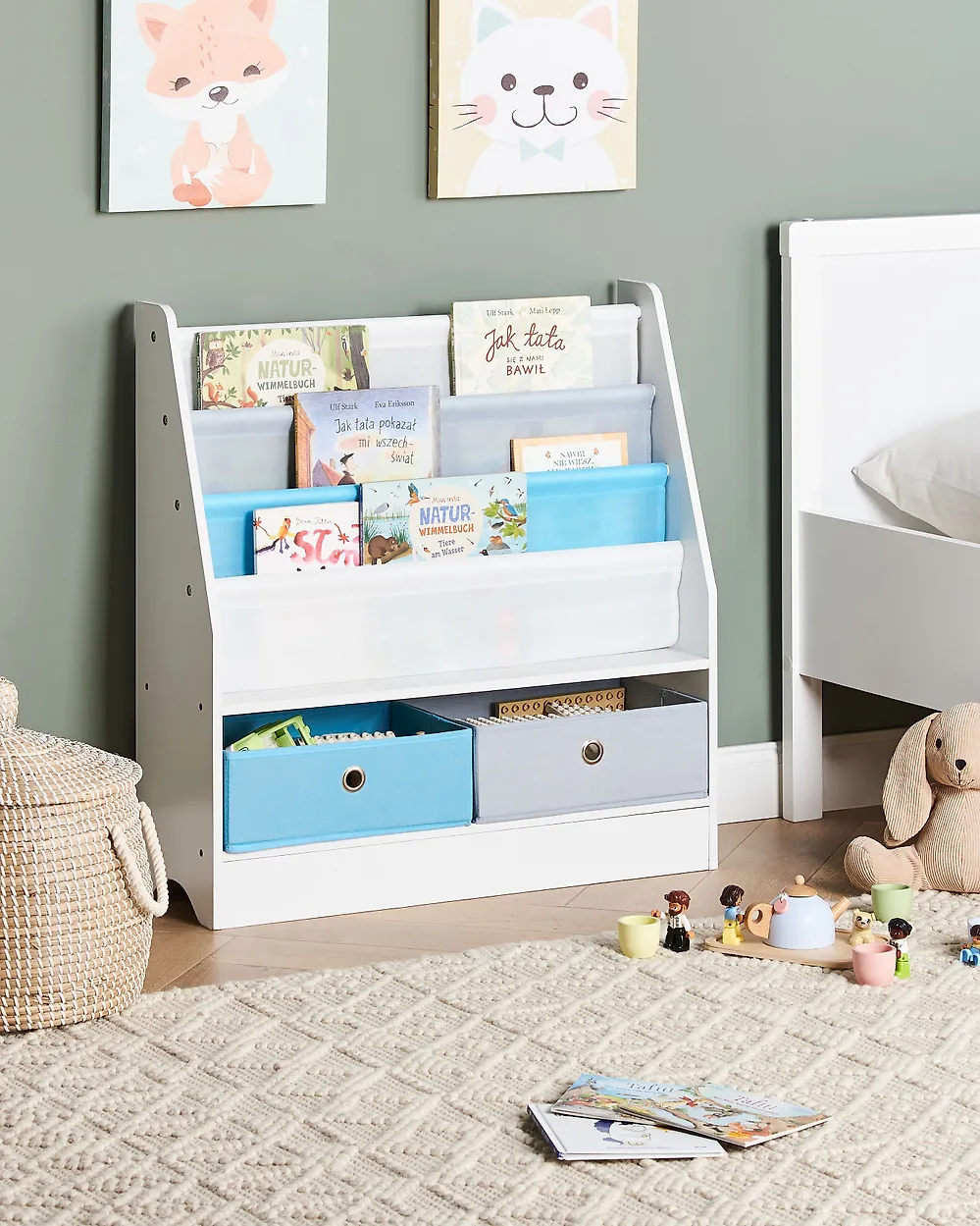 3 Tier Bookcase TUMBY 74 cm White_963085