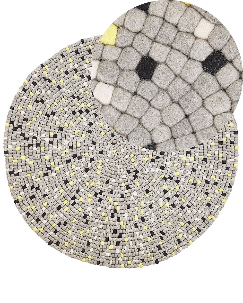 Rug PENEK Light Grey ø 140 cm Wool