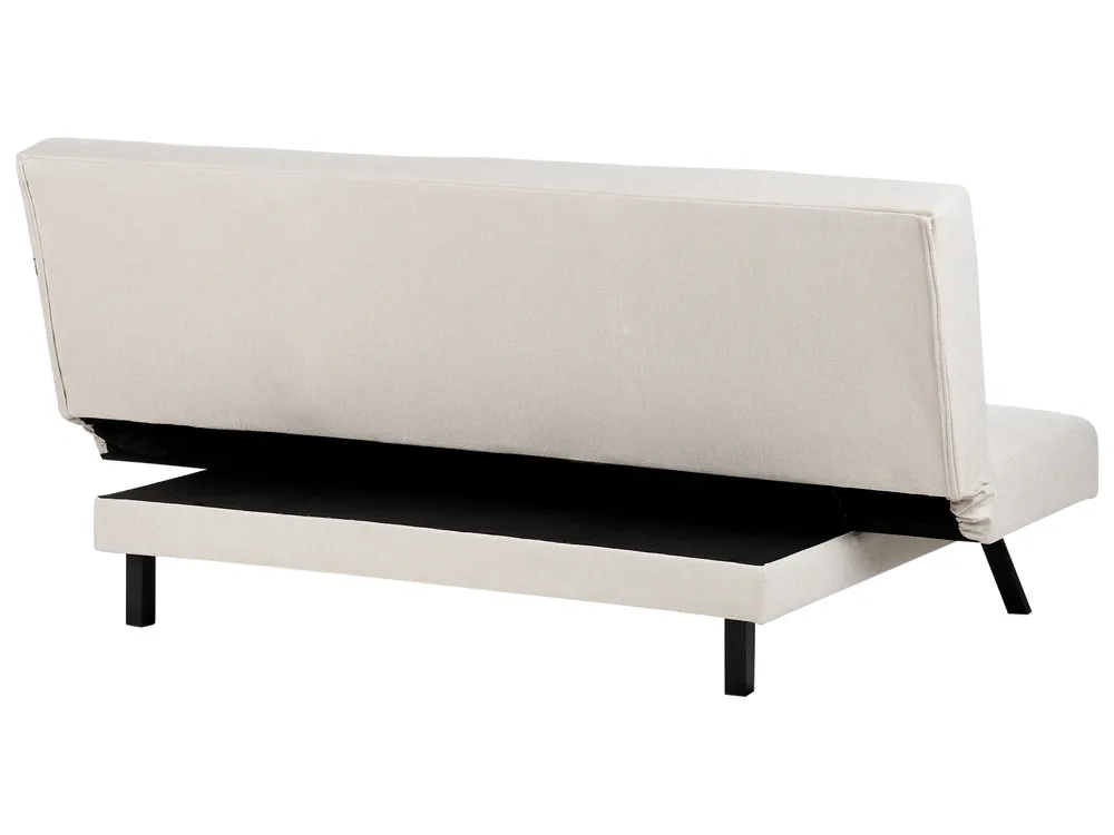 Sofa Bed 3 Seater LEEDS Fabric White_923265