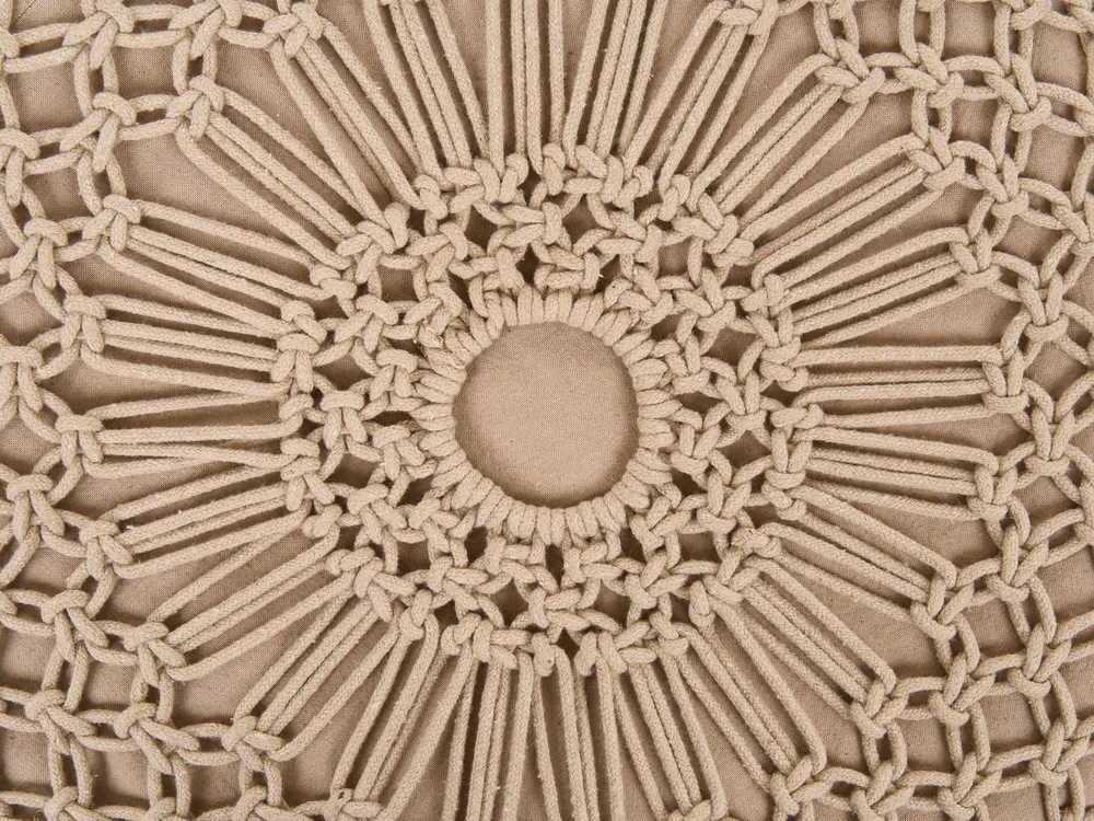 Repose-pied Macramé MANZAI Coton Beige foncé_1135900