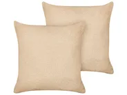 Dekokissen 2er Set LEUZEA 45 x 45 cm Bouclé Beige Ohne Muster_903283