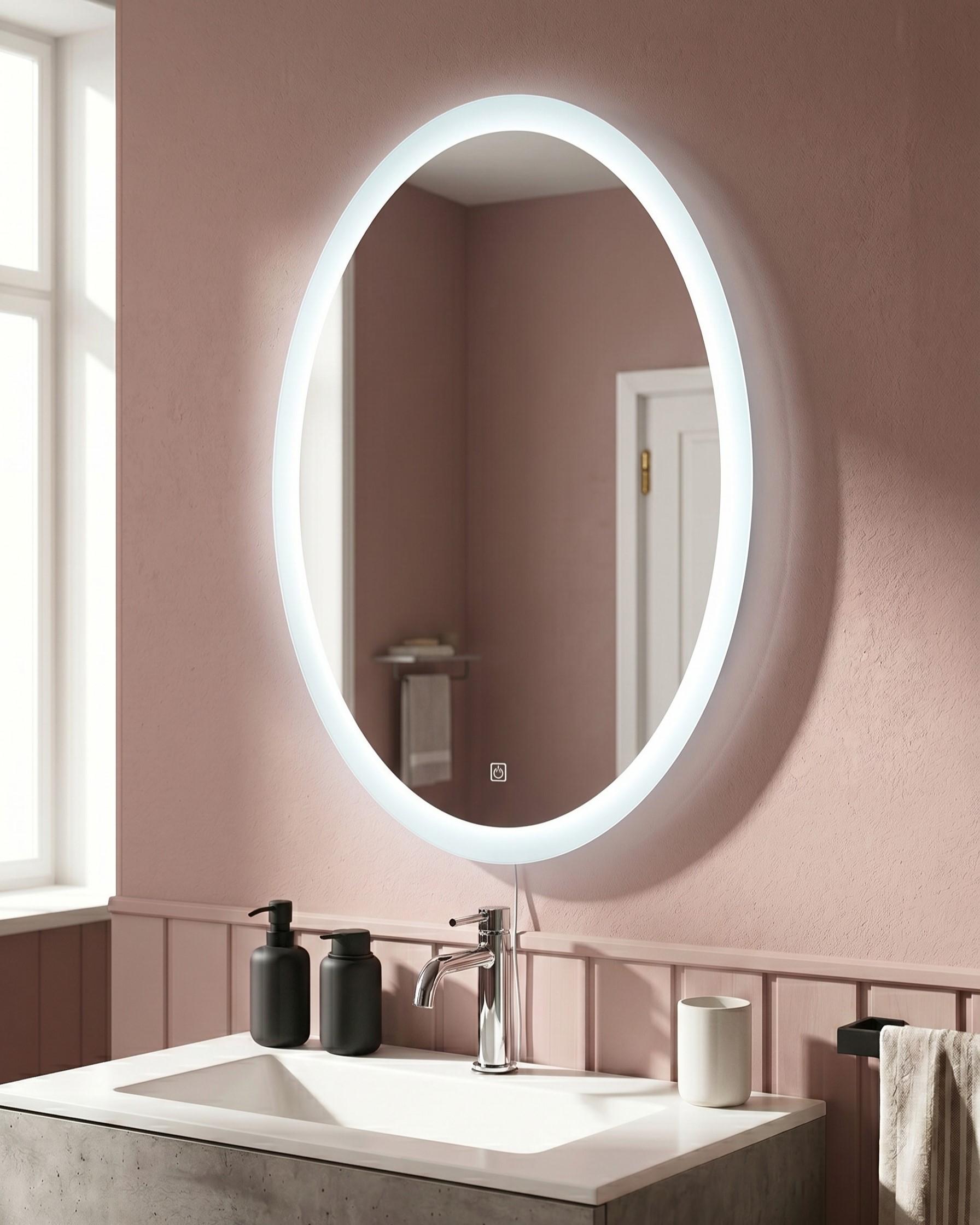 LED Bathroom Mirror VIRIAT 60 cm 80 cm Silver