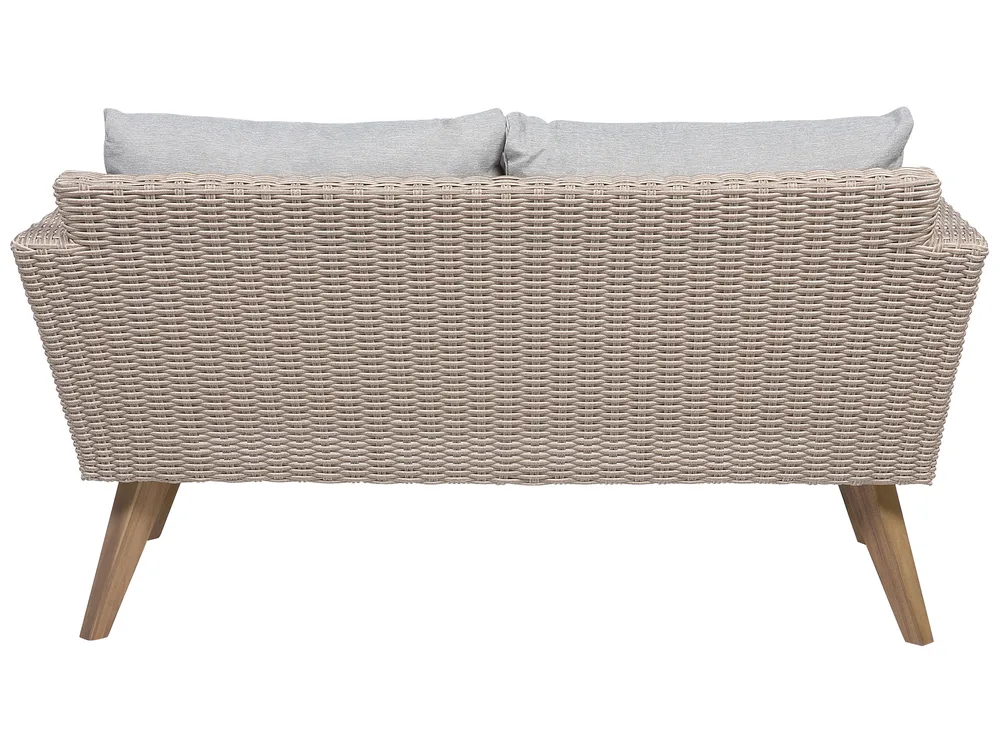 Lounge Set mit Tisch 4-Sitzer VITTORIA Polyrattan Grau_744960