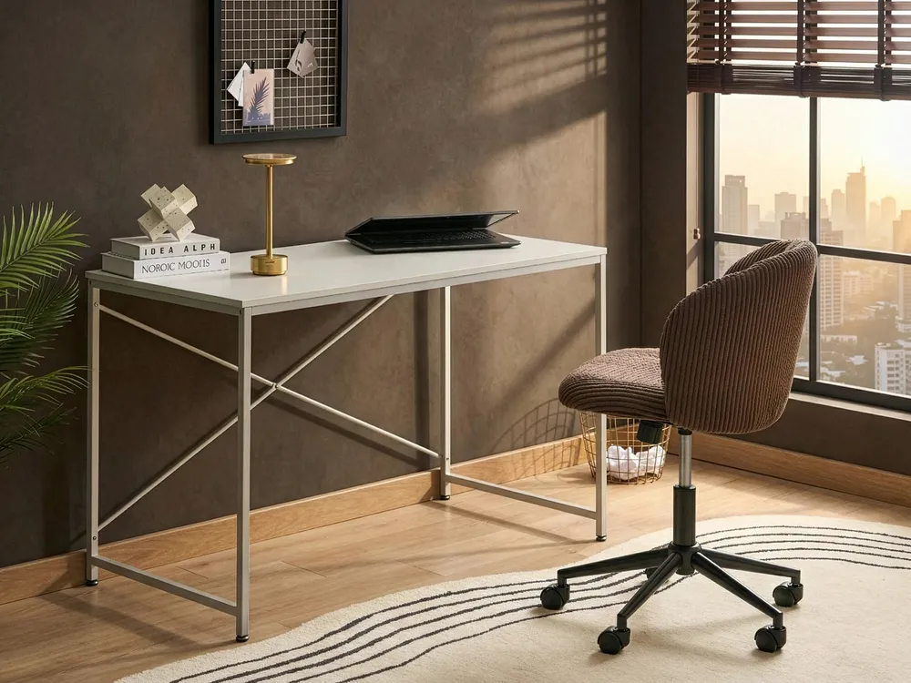 Schreibtisch ANDASTE 120 cm 60 cm Weiß