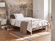 Bett mit Lattenrost Metall LYRA 120 x 200 cm Hellbeige_1161990